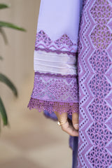 MIRAKHI-3PC LAWN LASERCUT EMBROIDERED SHIRT WITH MOARK PRINT DUPATTA-VOL-1-BI-131