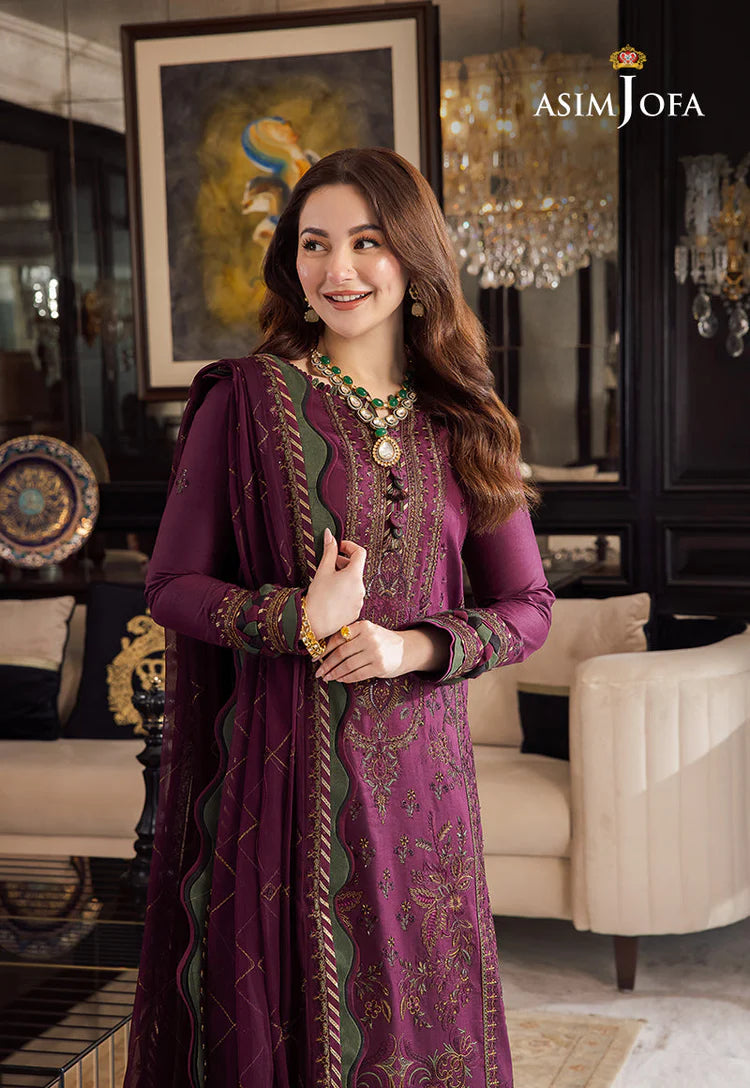 BrandsInn-3PC DHANAK EMBROIDERED SHIRT WITH DHANAK EMBROIDERED SHAWL & DHANAK TOUSER-BI-4291