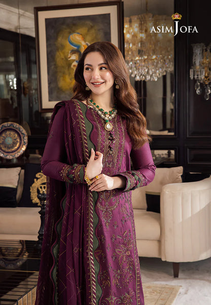 BrandsInn-3PC DHANAK EMBROIDERED SHIRT WITH DHANAK EMBROIDERED SHAWL & DHANAK TOUSER-BI-4291
