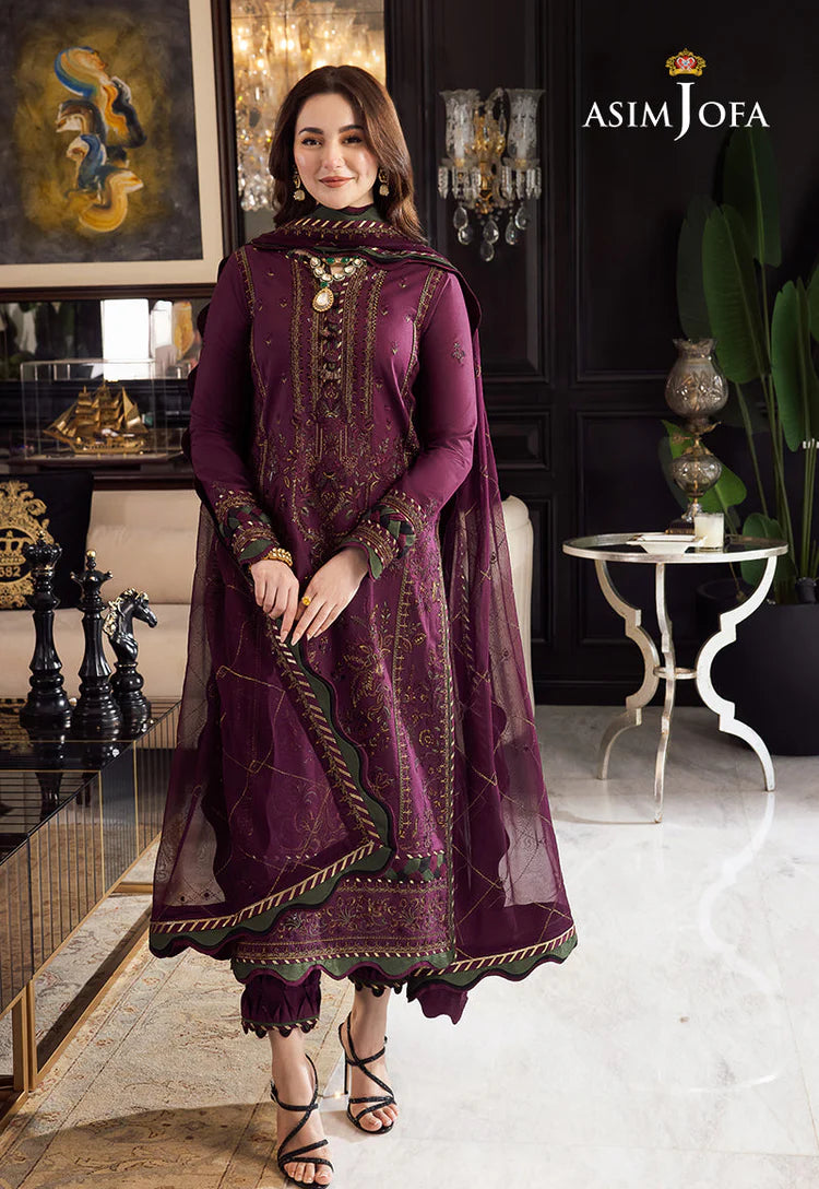 BrandsInn-3PC DHANAK EMBROIDERED SHIRT WITH DHANAK EMBROIDERED SHAWL & DHANAK TOUSER-BI-4291