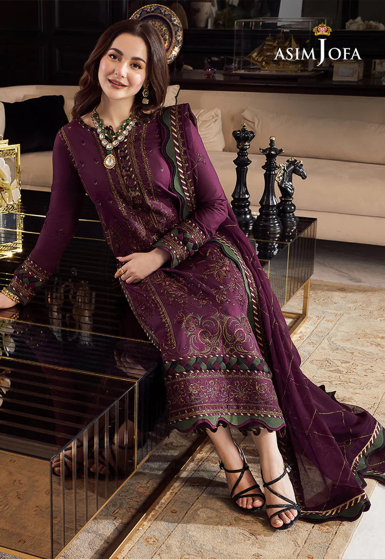 BrandsInn-3PC DHANAK EMBROIDERED SHIRT WITH DHANAK EMBROIDERED SHAWL & DHANAK TOUSER-BI-4291