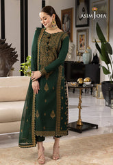 BrandsInn-3PC DHANAK SEQUIN EMBROIDRED SHIRT WITH CHIFFON EMBROIDRED DUPATTA AND TROUSER-BI-4139