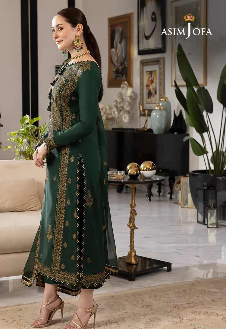 BrandsInn-3PC DHANAK SEQUIN EMBROIDRED SHIRT WITH CHIFFON EMBROIDRED DUPATTA AND TROUSER-BI-4139