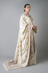 BrandsInn-3PC KARANDI EMBROIDERED SHIRT WITH KARANDI EMBROIDERED SHAWL AND KARANDI TROUSER-BI-5254