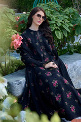 BrandsInn-3PC DHANAK EMBROIDERED SHIRT WITH DHANAK EMBROIDERED SHAWL AND TROUSER-BI-5296