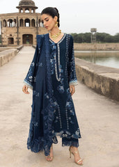 BrandsInn-3PC DHANAK EMBROIDERED SHIRT WITH CHIFFON EMBROIDERED DUPATTA AND EMB TROUSER -BI-5156