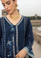 BrandsInn-3PC DHANAK EMBROIDERED SHIRT WITH CHIFFON EMBROIDERED DUPATTA AND EMB TROUSER -BI-5156