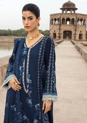 BrandsInn-3PC DHANAK EMBROIDERED SHIRT WITH CHIFFON EMBROIDERED DUPATTA AND EMB TROUSER -BI-5156