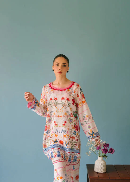 BRANDSINN-2PC SHAMOZE SILK PRINTED SHIRT & SHAMOZE SILK PRINTED TROUSER-BI-2006