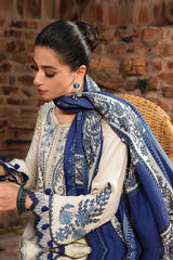 BrandsInn -3PC KHADDAR HEAVY EMBROIDERED SHIRT WITH WOOL PRINT SHAWL AND TROUSER -BI-4141
