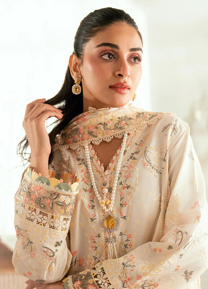 BrandsInn - 3PC LAWN EMBROIDERED SHIRT WITH ORGANZA EMBROIDERED DUPATTA AND TROUSER -BI-429