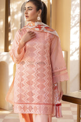 MIRAKHI-3PC LAWN LASERCUT EMBROIDERED SHIRT WITH MOARK PRINT DUPATTA-VOL-3-BI-133