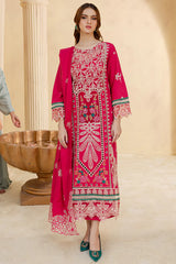 BrandsInn-3PC LAWN LASER EMBROIDERED SHIRT WITH LAWN LASER EMBROIDERED READY TO WEAR DUPATTA-BI-135