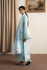 BrandsInnL-3PC LAWN PRINTED EMB SHIRT WITH SILK PRINTED DUPATTA AND PRINTED TROUSER-BI-043