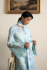 BrandsInnL-3PC LAWN PRINTED EMB SHIRT WITH SILK PRINTED DUPATTA AND PRINTED TROUSER-BI-043
