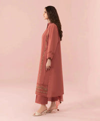 BrandsInn-3PC DHANAK EMBROIDERED SHIRT WITH BAMBER CHIFFON EMBROIDERED DUPATTA-BI-4167