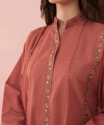 BrandsInn-3PC DHANAK EMBROIDERED SHIRT WITH BAMBER CHIFFON EMBROIDERED DUPATTA-BI-4167