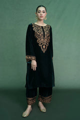 URGE - 2PC Velvet Heavy Embroidered Shirt With Velvet Heavy Embroidered Trouser -ADR-D20-BI-4093