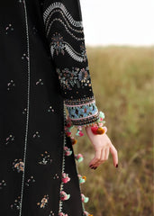 BrandsInn-3PC KARANDI EMBROIDERED SHIRT WITH COUTRAI PRINTED SHAWL AND EMB TROUSER-BI-5220