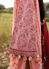BrandsInn-3PC DHANAK EMBROIDERED SHIRT WITH WOOL PRINT SHAWL AND EMB TROUSER -BI-5160