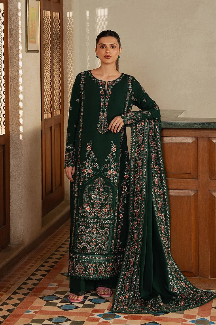 BrandsInn-3PC KARANDI EMBROIDERED SHIRT WITH KARANDI EMB SHAWL AND TROUSER-BI-5195