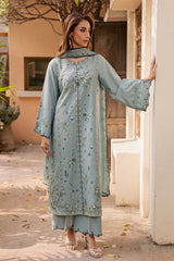 BrandsInn-3PC LAWN EMBROIDERED SHIRT WITH KHADDI NET EMB DUPATTA AND TROUSER-BI-4750