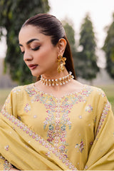 BrandsInn-3PC LAWN EMBROIDERED SHIRT WITH CHIFFON EMBROIDERED DUPATTA AND TROUSER-BI-4816