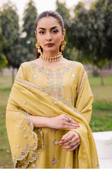 BrandsInn-3PC LAWN EMBROIDERED SHIRT WITH CHIFFON EMBROIDERED DUPATTA AND TROUSER-BI-4816