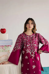 BrandsInn-2PC LAWN EMBROIDERED SHIRT WITH LAWN EMBROIDERED SLEEVES-BI-268