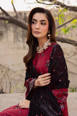 BrandsInn-3PC LAWN EMBROIDERED SHIRT WITH CHIFFON EMBROIDERED TYE&DYED DUPATTA AND EMB TROUSER-BI-4753