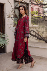 BrandsInn-3PC LAWN EMBROIDERED SHIRT WITH CHIFFON EMBROIDERED TYE&DYED DUPATTA AND EMB TROUSER-BI-4753