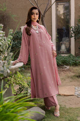BrandsInn-3PC LAWN EMBROIDERED SHIRT WITH CHIFFON EMBROIDERED DUPATTA AND TROUSER-BI-4755