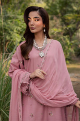 BrandsInn-3PC LAWN EMBROIDERED SHIRT WITH CHIFFON EMBROIDERED DUPATTA AND TROUSER-BI-4755