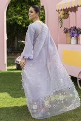 BrandsInn-3PC LAWN EMBROIDERED SHIRT WITH KHAADI NET EMB DUPATTA & TROUSER-BI-399