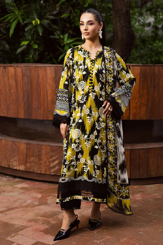 BrandsInn-3PC KHADDAR PRINTED SHIRT WITH KHADDAR PRINTED DUPATTA AND PRINTED TROUSER-BI-