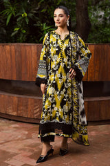 BrandsInn-3PC KHADDAR PRINTED SHIRT WITH KHADDAR PRINTED DUPATTA AND PRINTED TROUSER-BI-